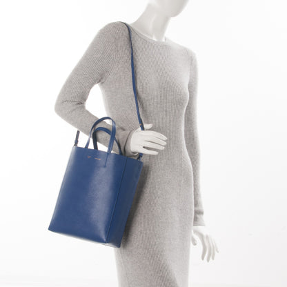 Celine Grained Calfskin Small Vertical Cabas Indigo 2 of 7