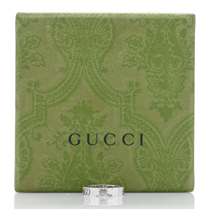 Gucci 18K White Gold Icon Heart Band Ring 52 6 5 of 5