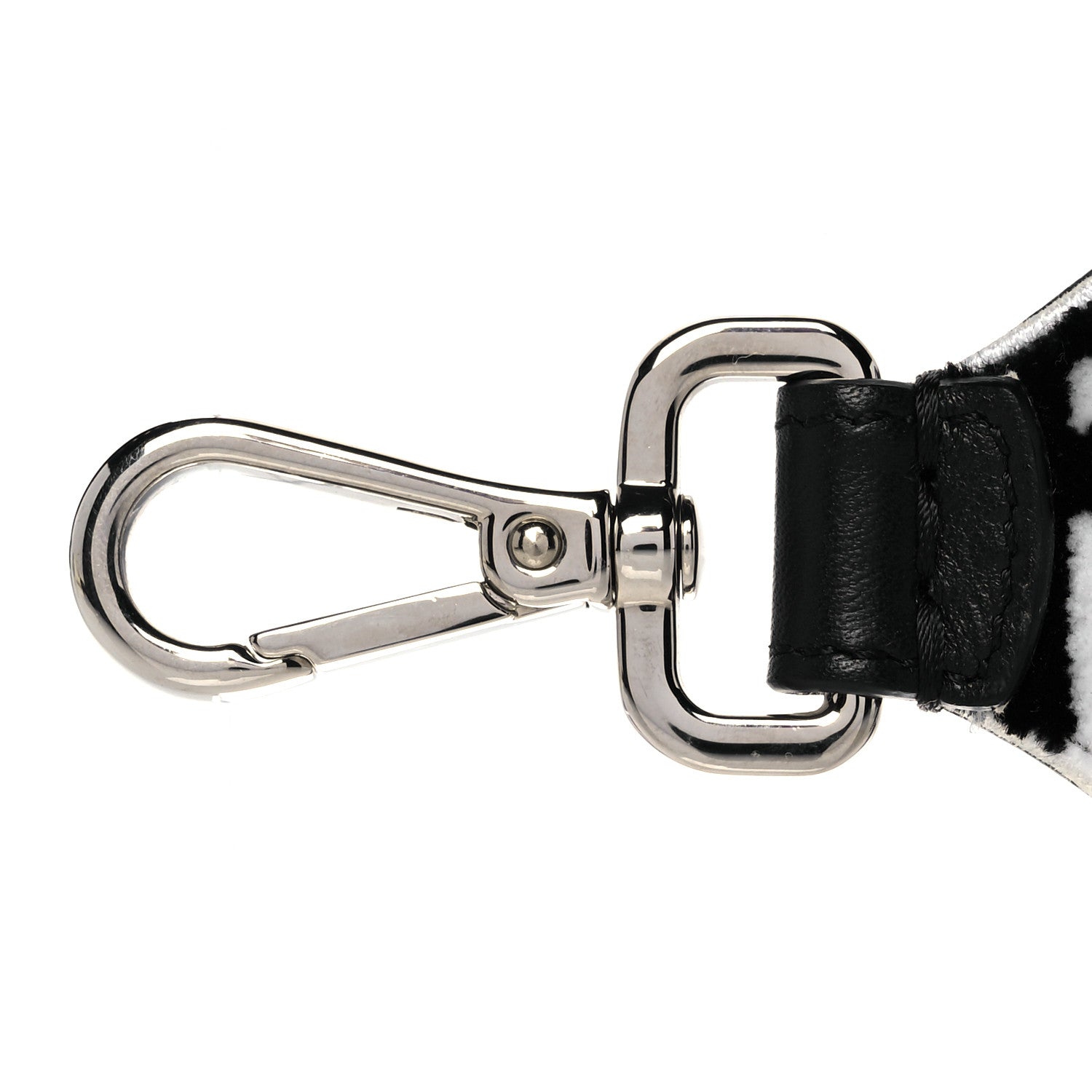 Fendi Velvet Tapestry Calfskin FF Reloaded Mini Strap You White Black 6 of 7