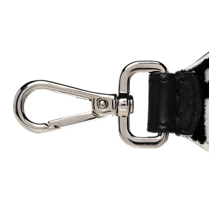 Fendi Velvet Tapestry Calfskin FF Reloaded Mini Strap You White Black 6 of 7