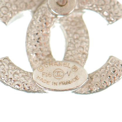 Chanel Crystal Timeless CC Earrings Silver 4 of 5