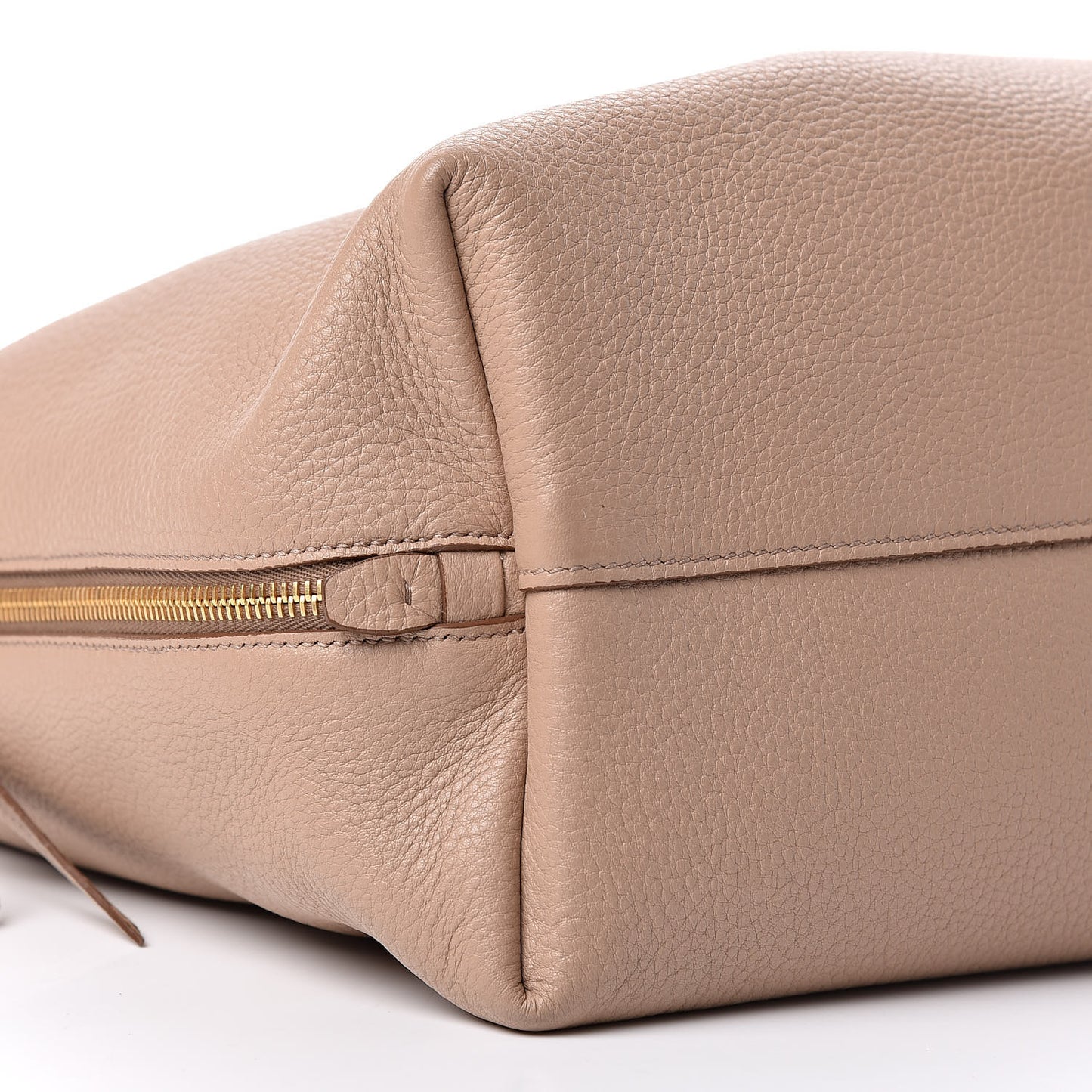 Vitello Daino Side Zip Shopper Tote Cammeo