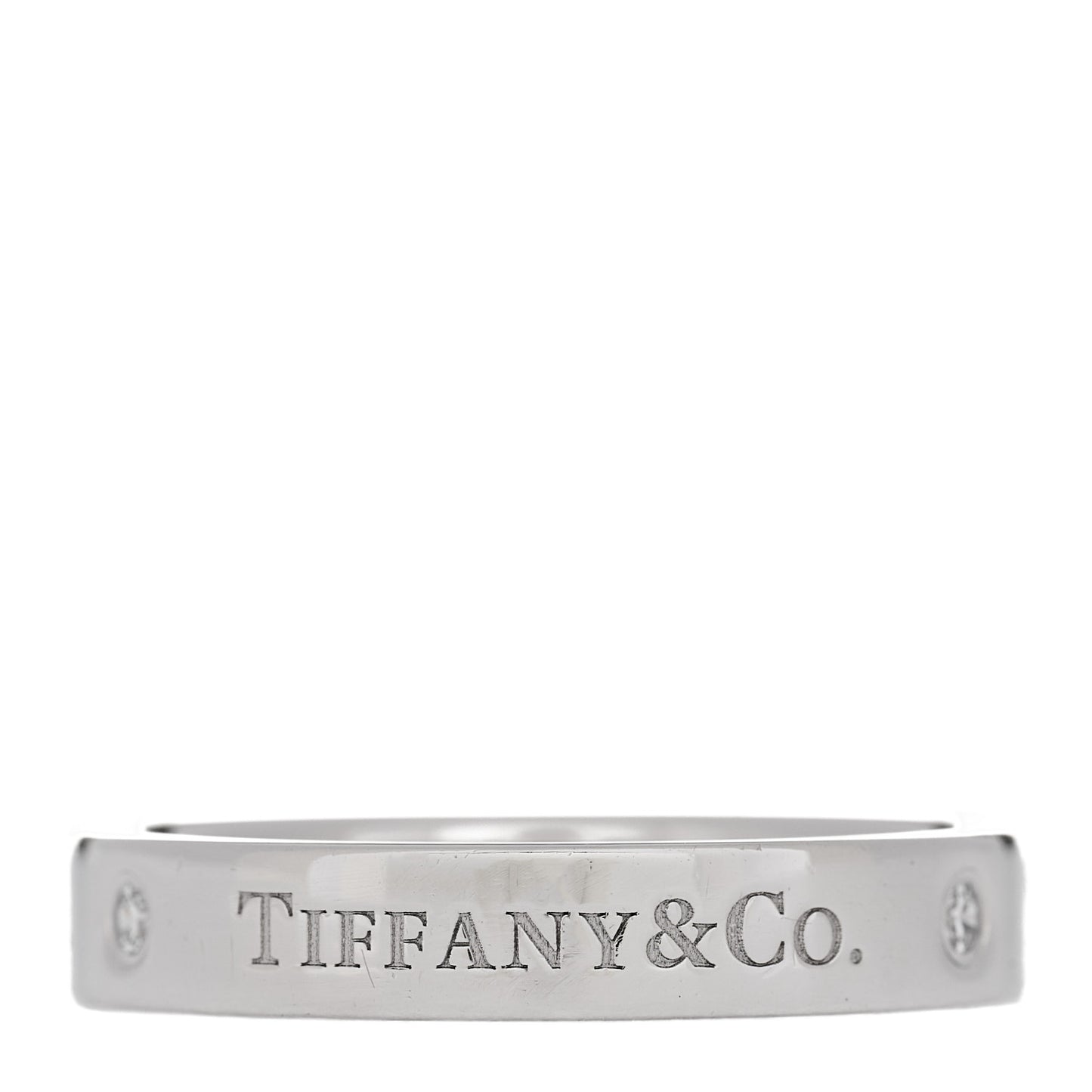 Platinum Diamond Logo Band Ring 60 9.25