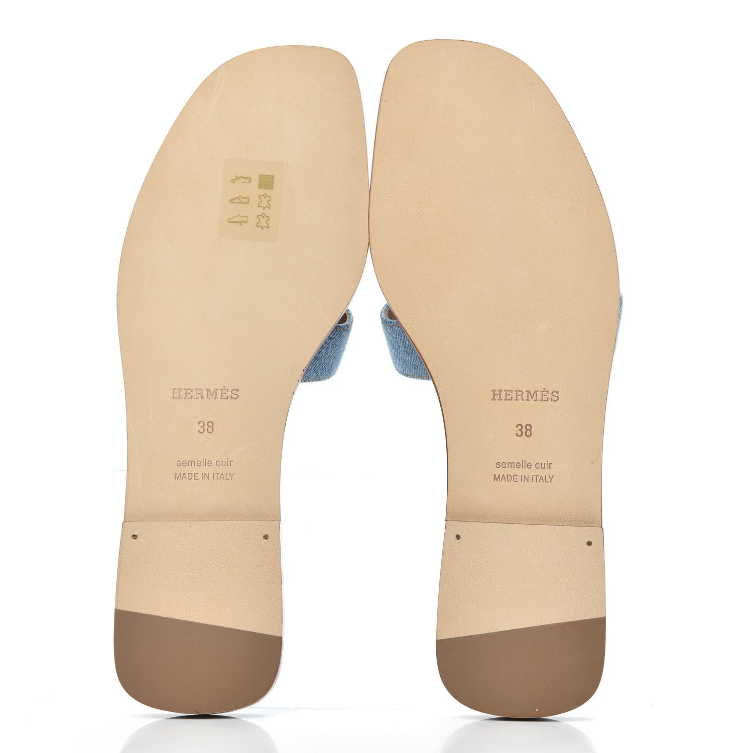 Hermes Denim Canvas Oran Sandals 38 Bleu Clair 5 of 9