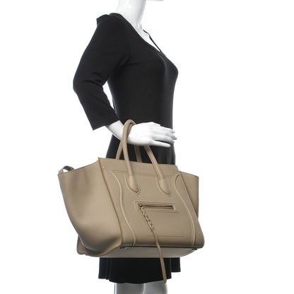 Celine Supple Calfskin Medium Phantom Luggage Beige 2 of 12