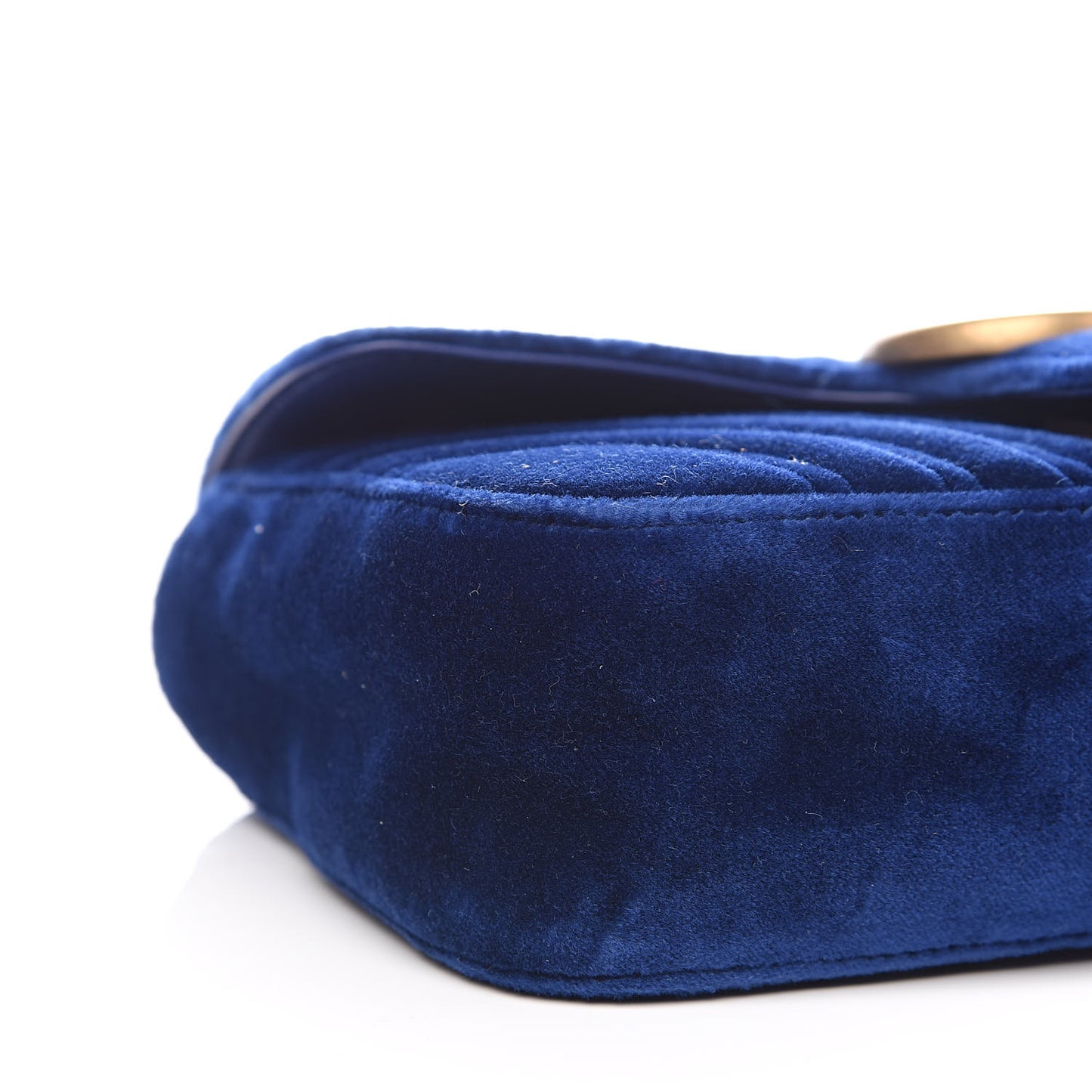 Velvet Matelasse Mini GG Marmont Shoulder Bag Cobalt Blue