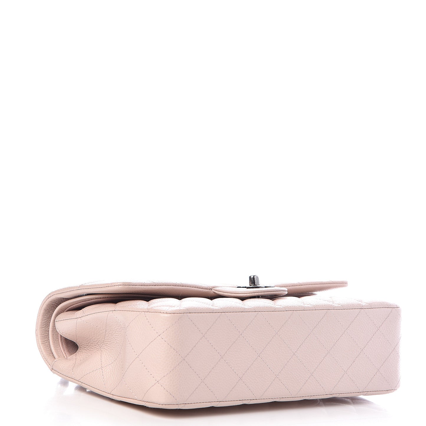 Caviar Quilted Medium Double Flap Pink