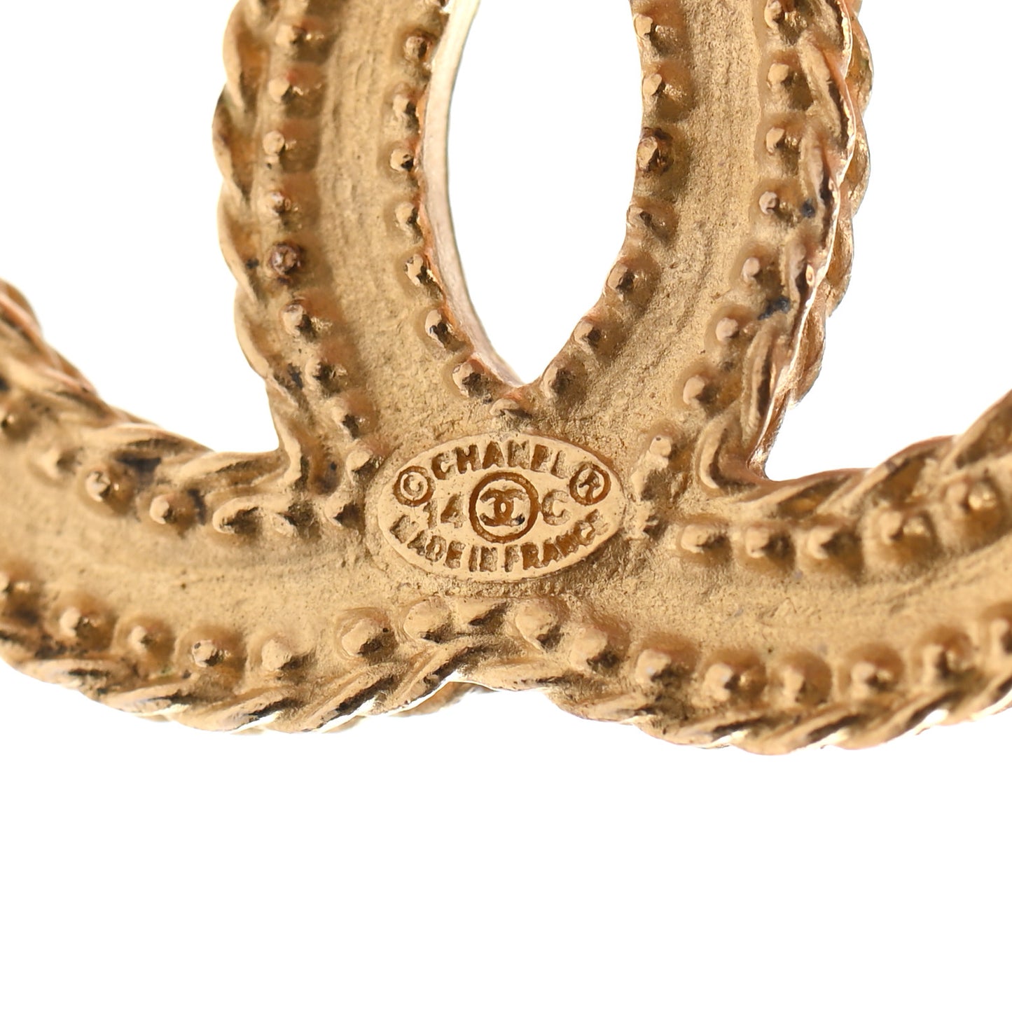 CC Drop Earrings Matte Gold
