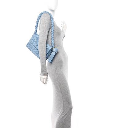 Bottega Veneta Calfskin Foulard Intreccio Kalimero Città Shoulder Bag Ice 2 of 10