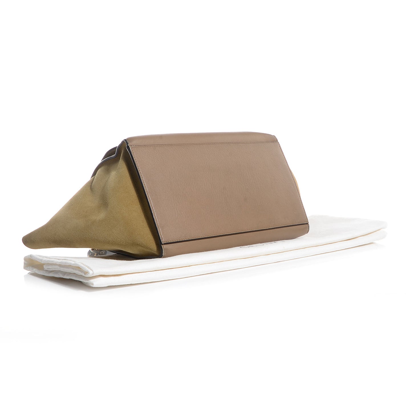 Calfskin Suede Medium Tri-Color Trapeze Olive