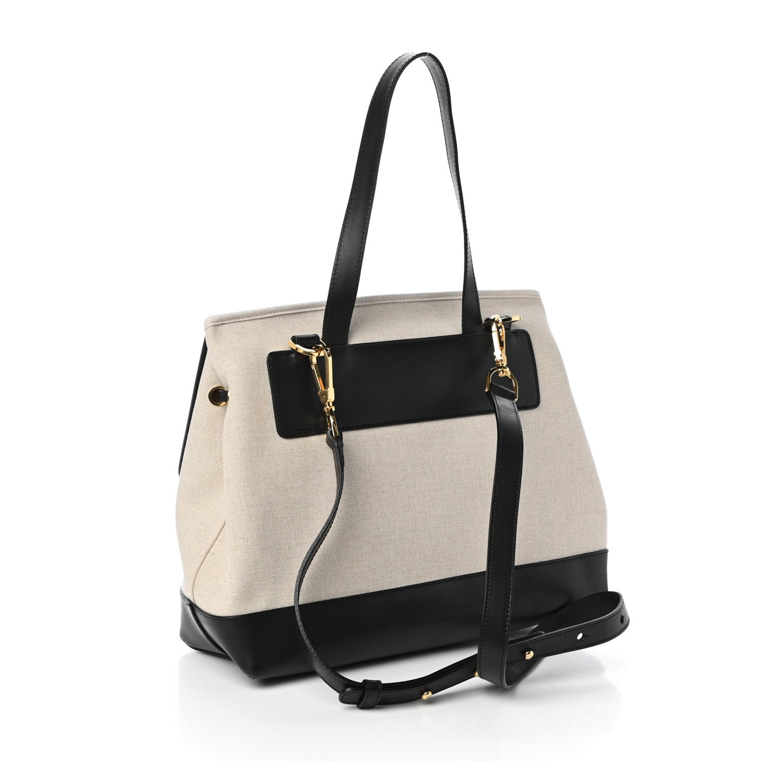 Mansur Gavriel Canvas Calfskin Lady Bag Creme Black 3 of 9