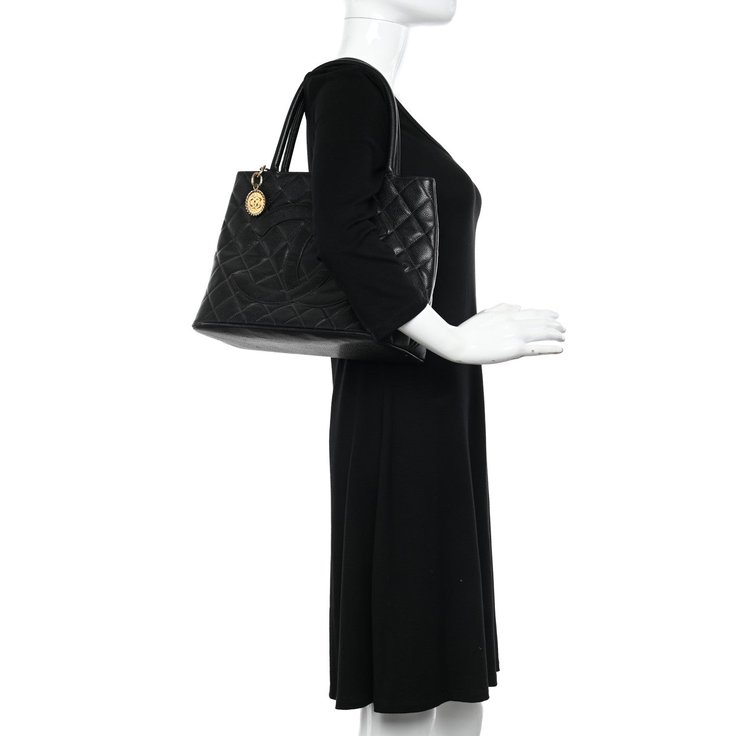 Chanel Caviar Quilted Medallion Tote Black 2 of 13
