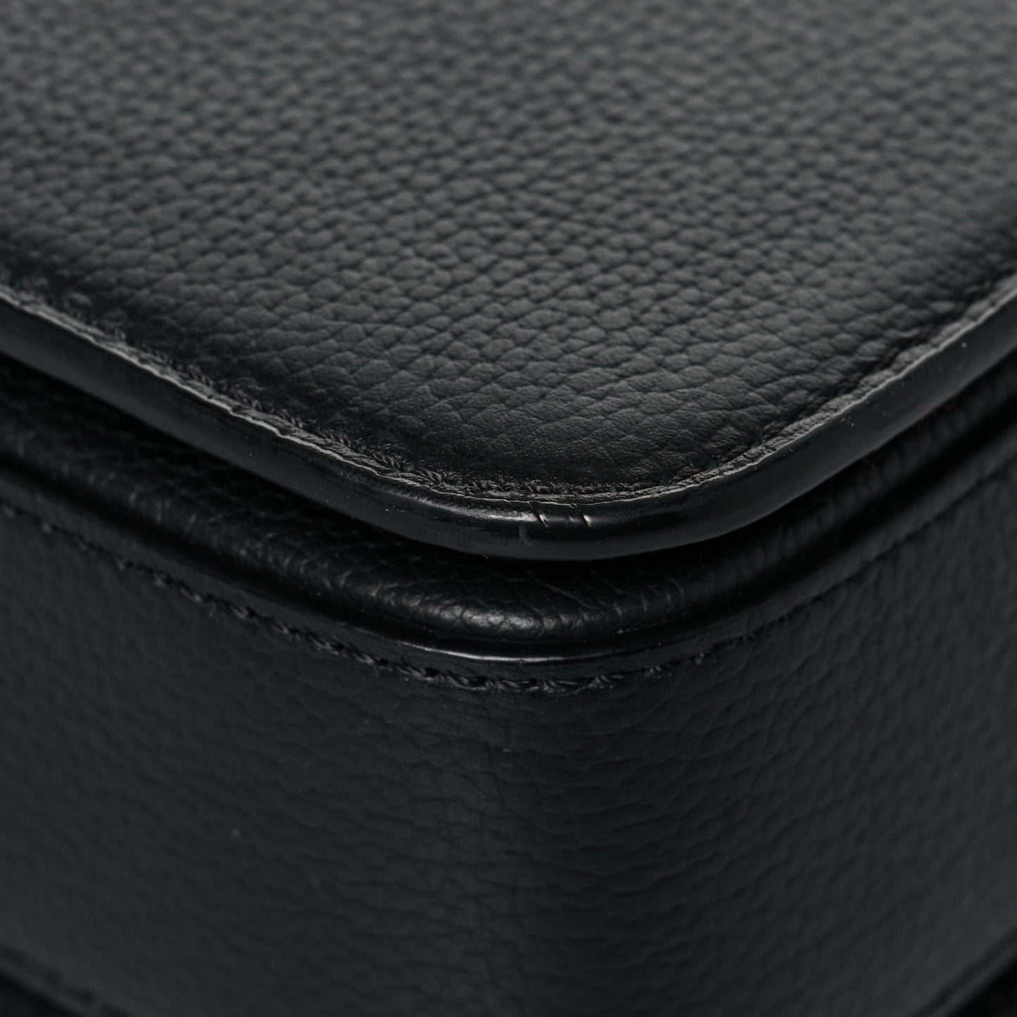 Visetos Calfskin Spot Park Avenue Medium Shoulder Bag Dark Grey Black