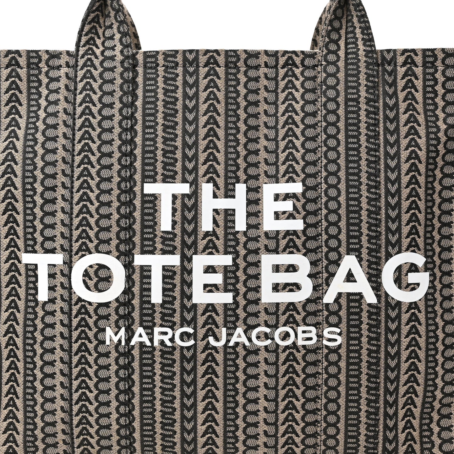 Cotton Jacquard Monogram Large The Traveler Tote Bag Beige Multicolor