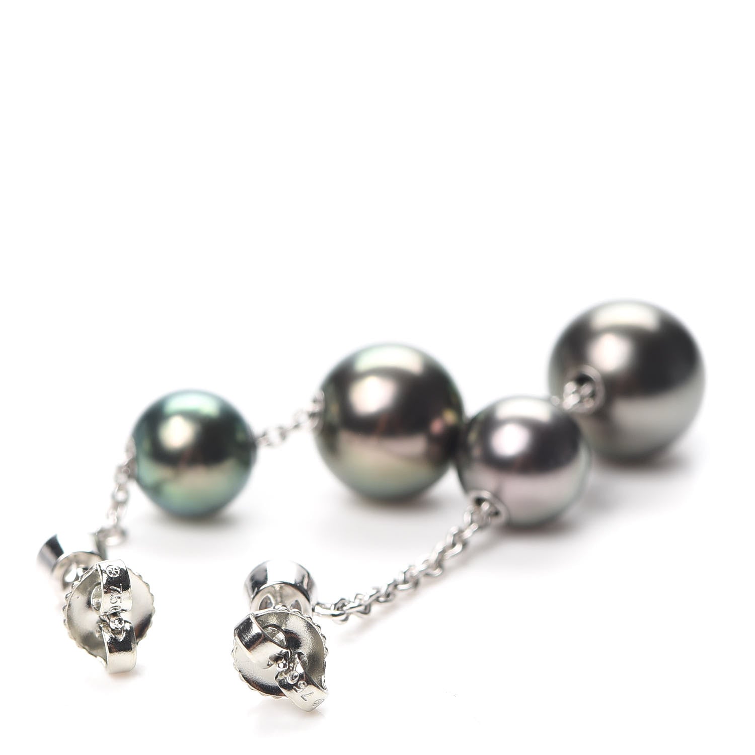 Mikimoto Platinum Diamond Black South Sea Pearl 9mm Pearls in Motion Earrings 4 of 4