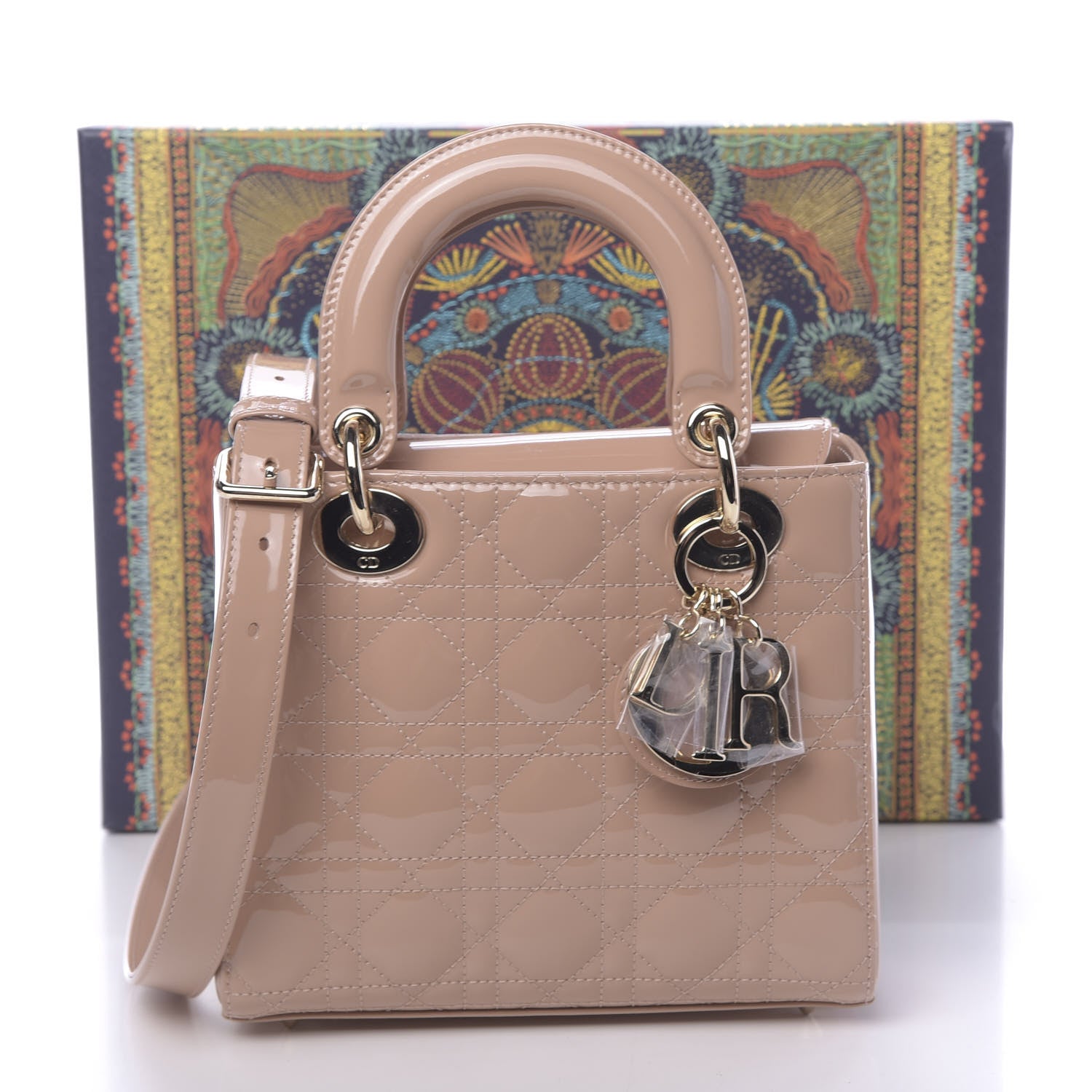 Christian Dior Patent Cannage Small Lady Dior Beige 10 of 10