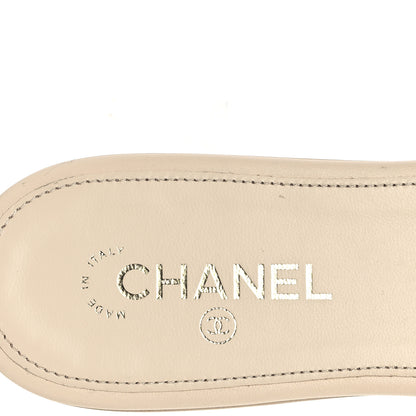 Chanel Lambskin Quilted Turnlock Flat Mules 41 Light Beige 8 of 10