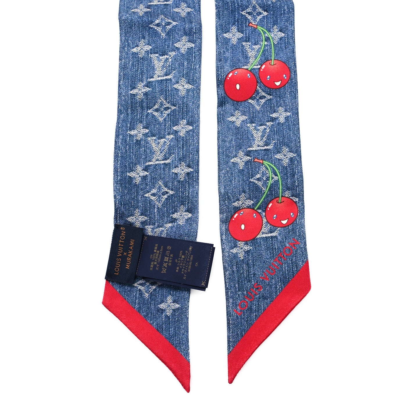 LV X TM Silk Monogram Cerises Bandeau Denim Blue