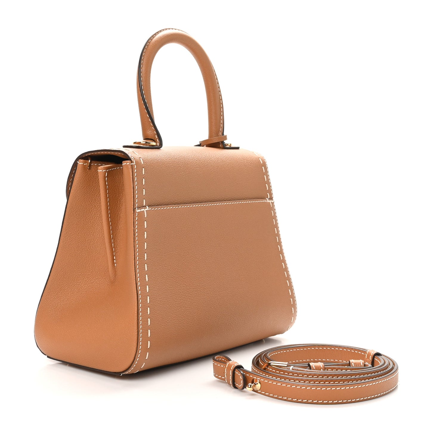 Grained Rodeo Calfskin Surpique PM Brillant Satchel Vegetal Ivory