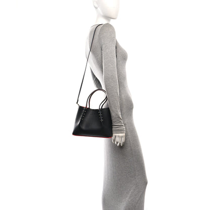Christian Louboutin Calfskin Spiked Mini Cabarock Shopper Tote Black 2 of 9