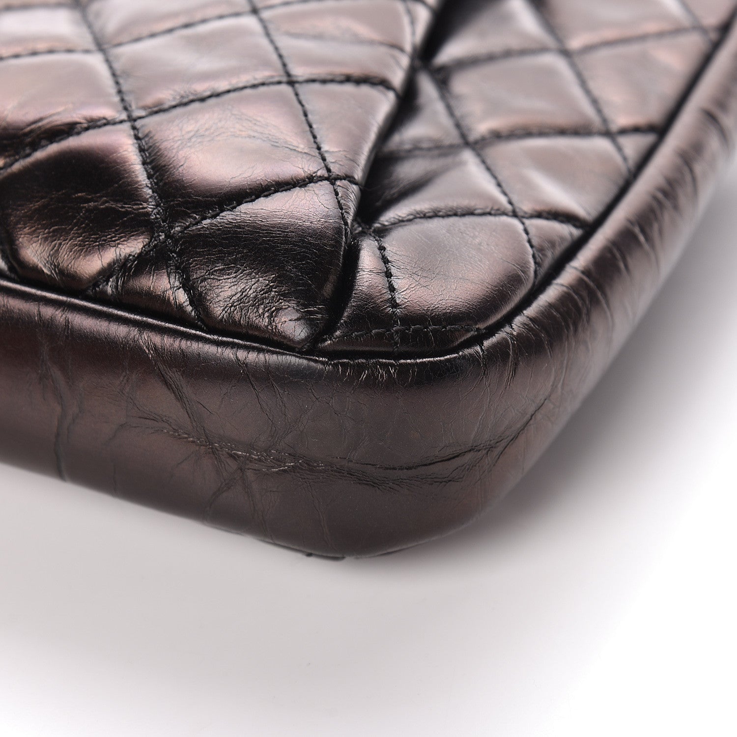 Chanel Glazed Calfskin Quilted Accordion Flap Black 10 of 11