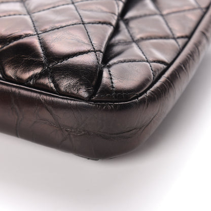 Chanel Glazed Calfskin Quilted Accordion Flap Black 10 of 11