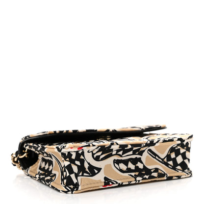 Chanel Canvas Check Flag Printed CC Clutch With Chain Beige Multicolor 4 of 12