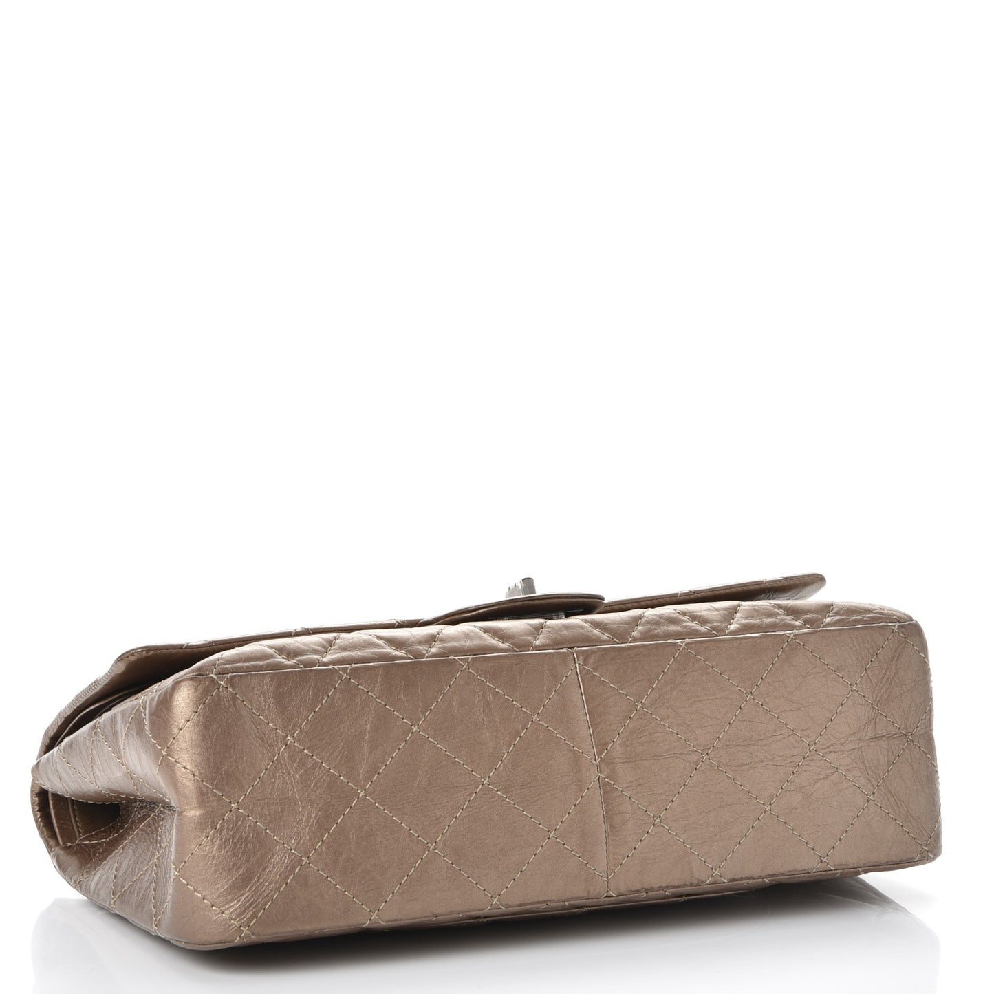 Metallic Aged Calfskin Quilted 2.55 Reissue 227 Flap Gold