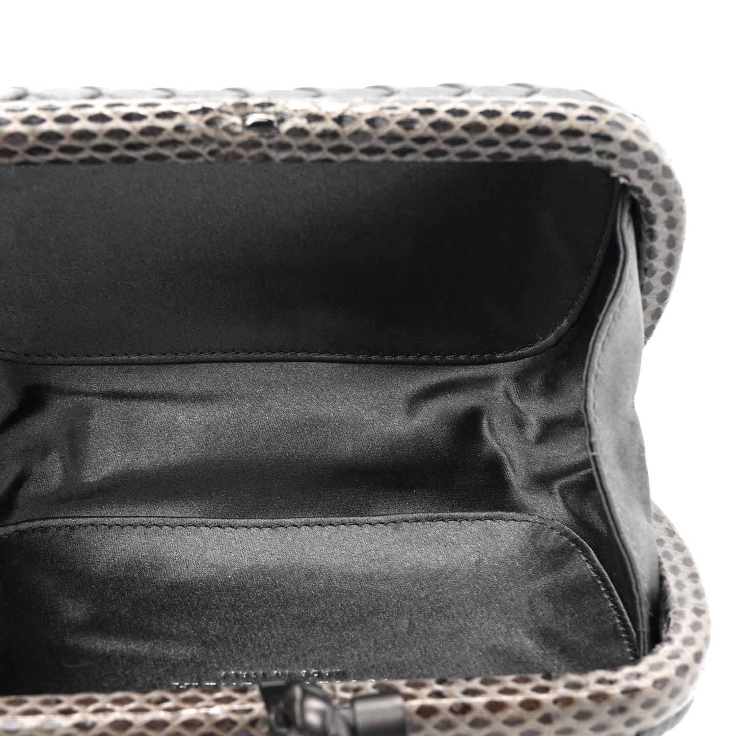 Satin Intreccio Impero Ayers Knot Clutch Grey