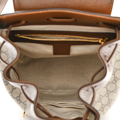 Gucci GG Supreme Monogram Calfskin Horsebit 1955 Single Buckle Backpack Beige Brown Sugar 5 of 13