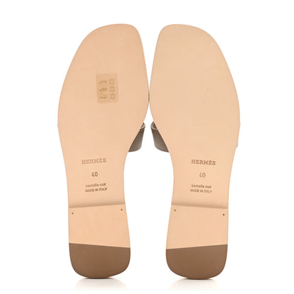 Hermes Epsom Oran Sandals 40 Etoupe 5 of 8