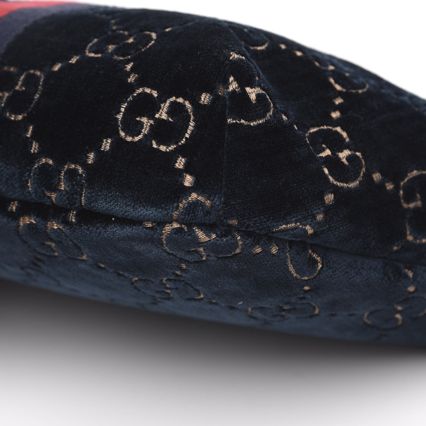 Velvet GG Monogram Web Belt Bag Blue Beige