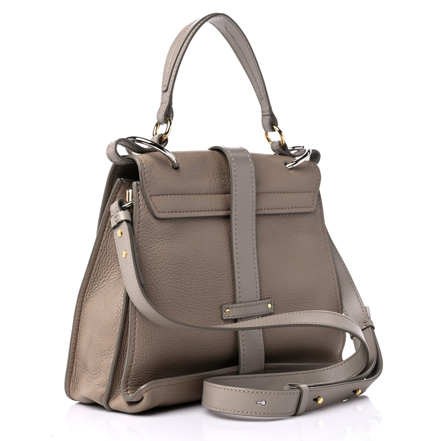 Grained Calfskin Medium Aby Day Shoulder Bag Motty Grey