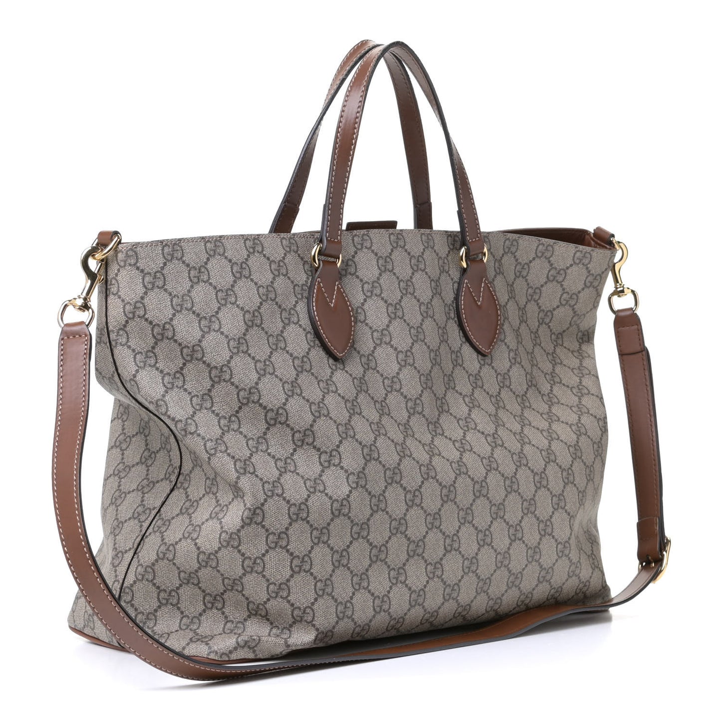 Soft GG Supreme Monogram Medium Crossbody Tote Beige Cuir