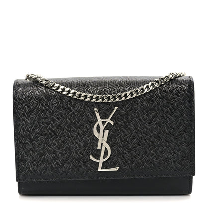 Saint Laurent Grain De Poudre Small Monogram Kate Satchel Black 1 of 10