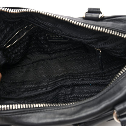 Prada Vitello Heavy Push Lock Pocket Shoulder Bag Black 5 of 9