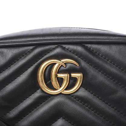 Gucci Calfskin Matelasse Mini GG Marmont Chain Shoulder Bag Black 8 of 11