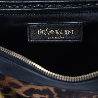 Saint Laurent Calf Hair Leopard Print Large Fauve Black 6 of 12