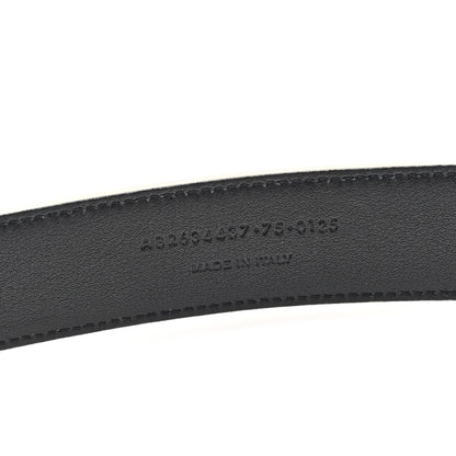 Saint Laurent Smooth Calfskin Monogram Square Buckle Belt 75 30 Dark Beige 4 of 5