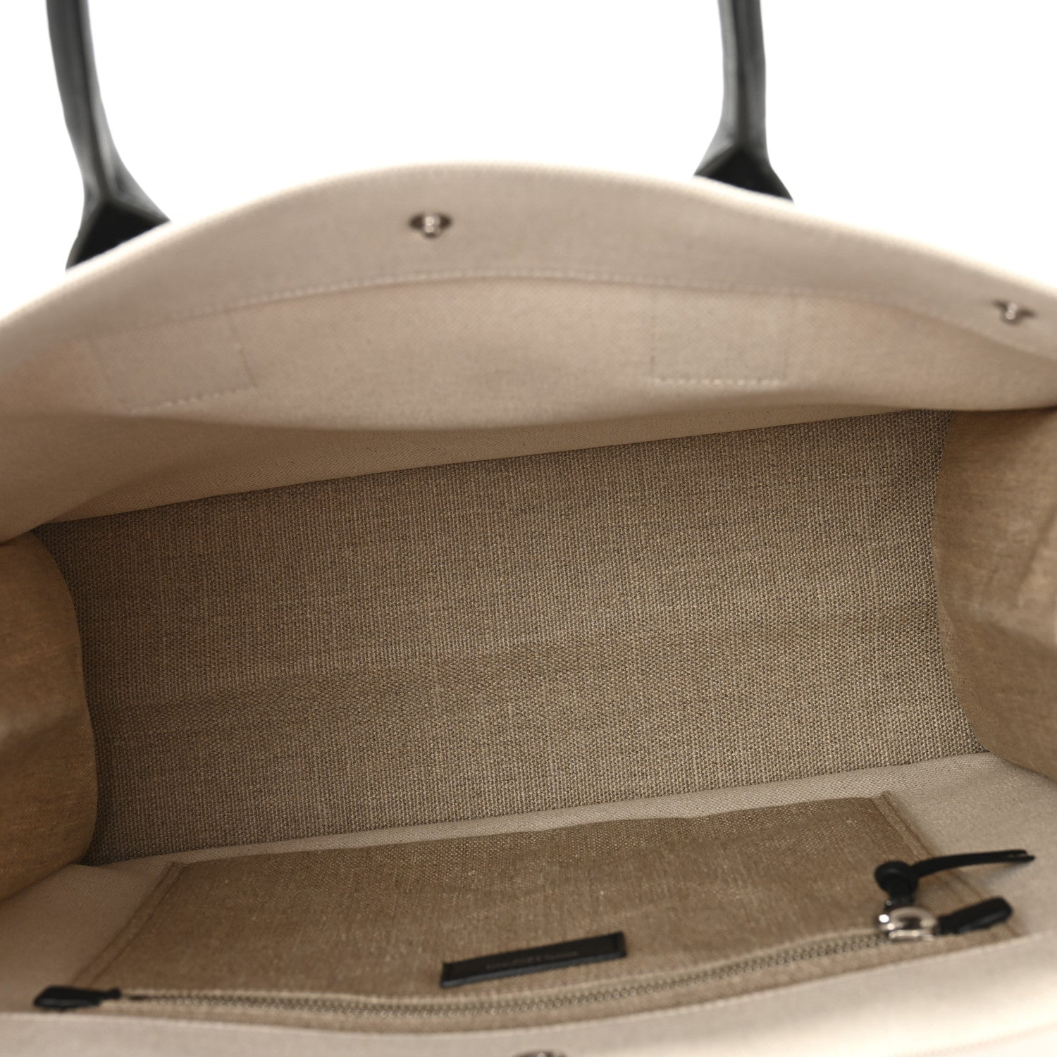 Saint Laurent Linen Calfskin Small Rive Gauche Tote Greggio Natural 4 of 9