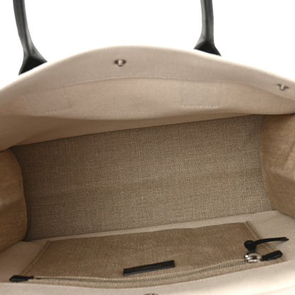 Saint Laurent Linen Calfskin Small Rive Gauche Tote Greggio Natural 4 of 9