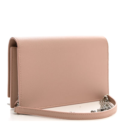 Saint Laurent Grain De Poudre Classic Monogram Kate Tassel Chain Wallet Pale Pink 3 of 10