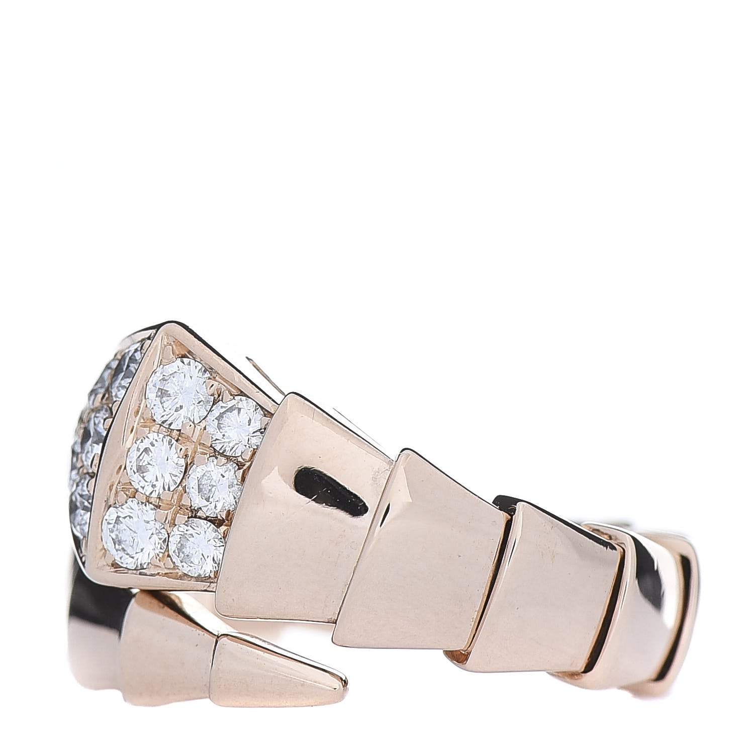 Bulgari 18K Rose Gold Diamond Serpenti Viper Ring S 3 of 7