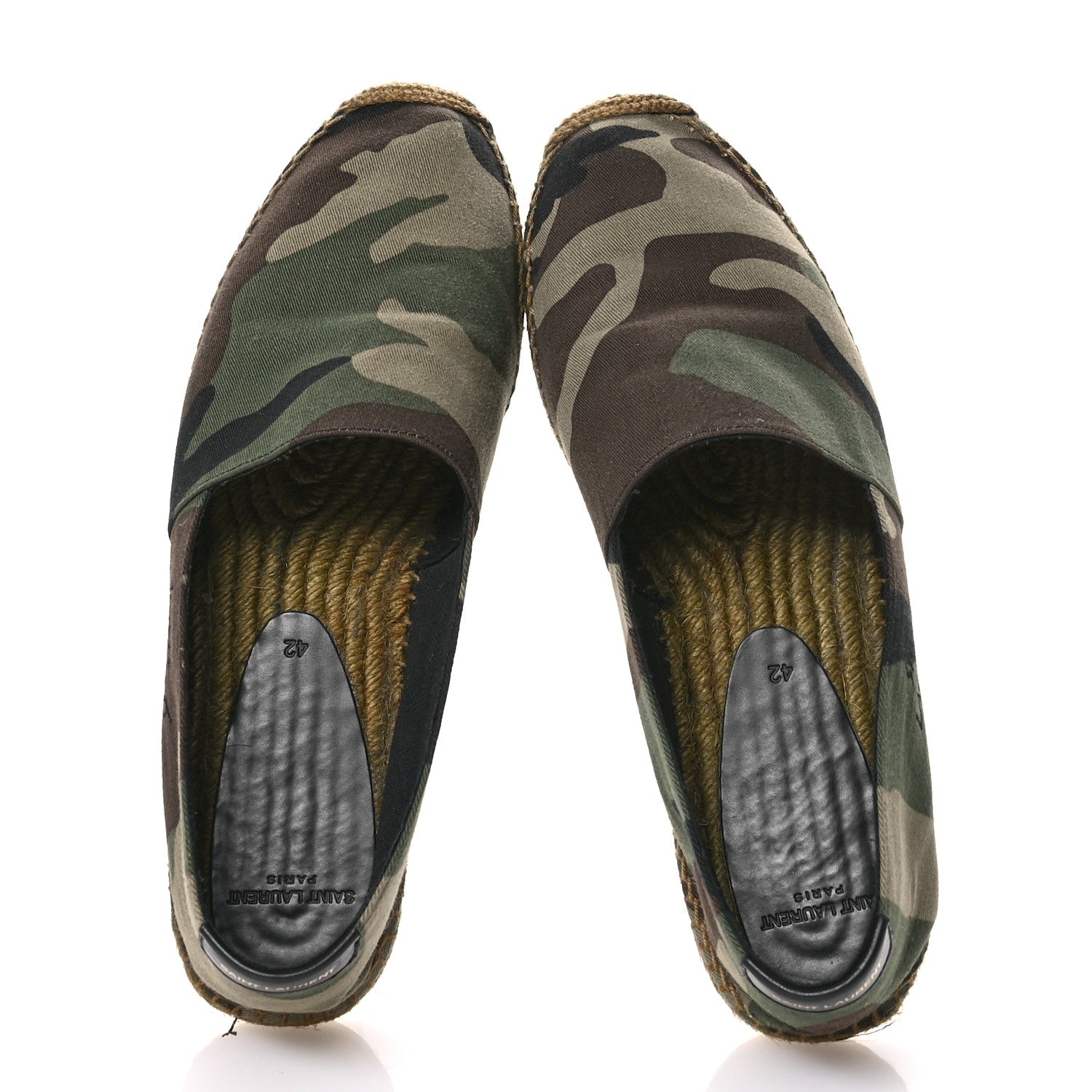 Saint Laurent Canvas Camouflage Espadrilles 42 Kaki Black 2 of 10
