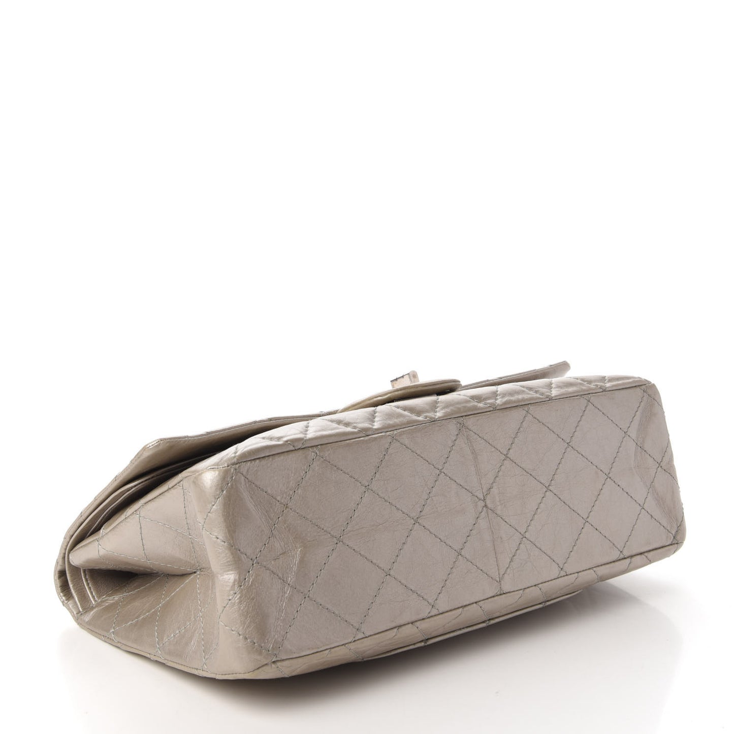 Metallic Aged Calfskin Quilted 2.55 Reissue 227 Flap Silver