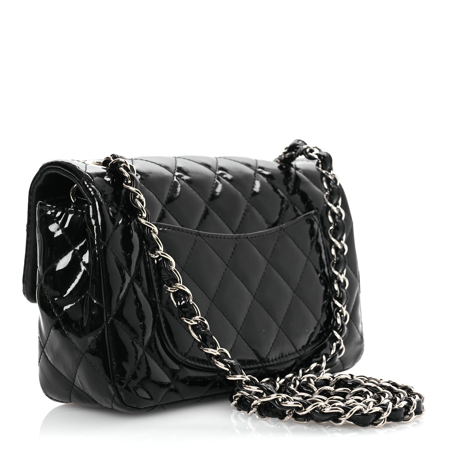 Chanel Patent Calfskin Quilted Mini Rectangular Flap Black 3 of 15