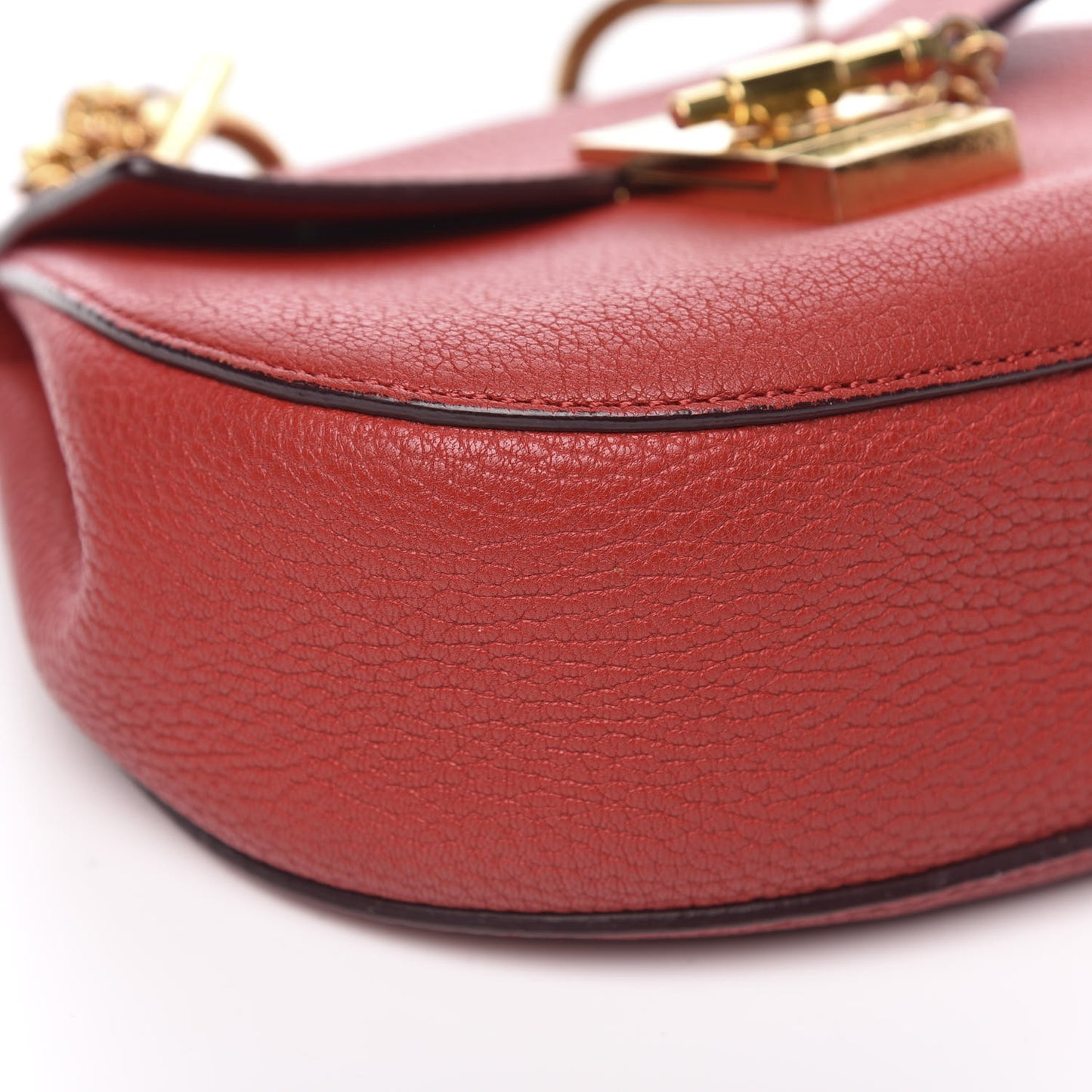 Grained Lambskin Mini Drew Shoulder Bag Plaid Red