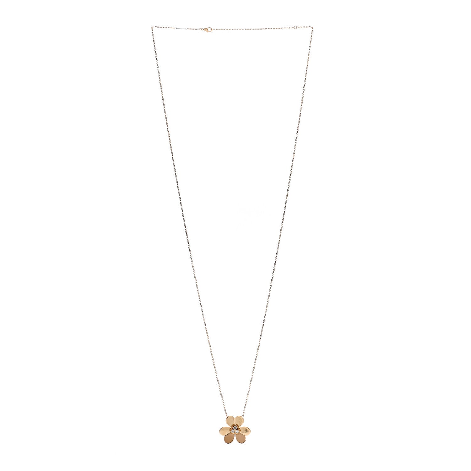 Van Cleef & Arpels 18K Yellow Gold Diamond Very Large Frivole Clip Pendant Necklace 3 of 4