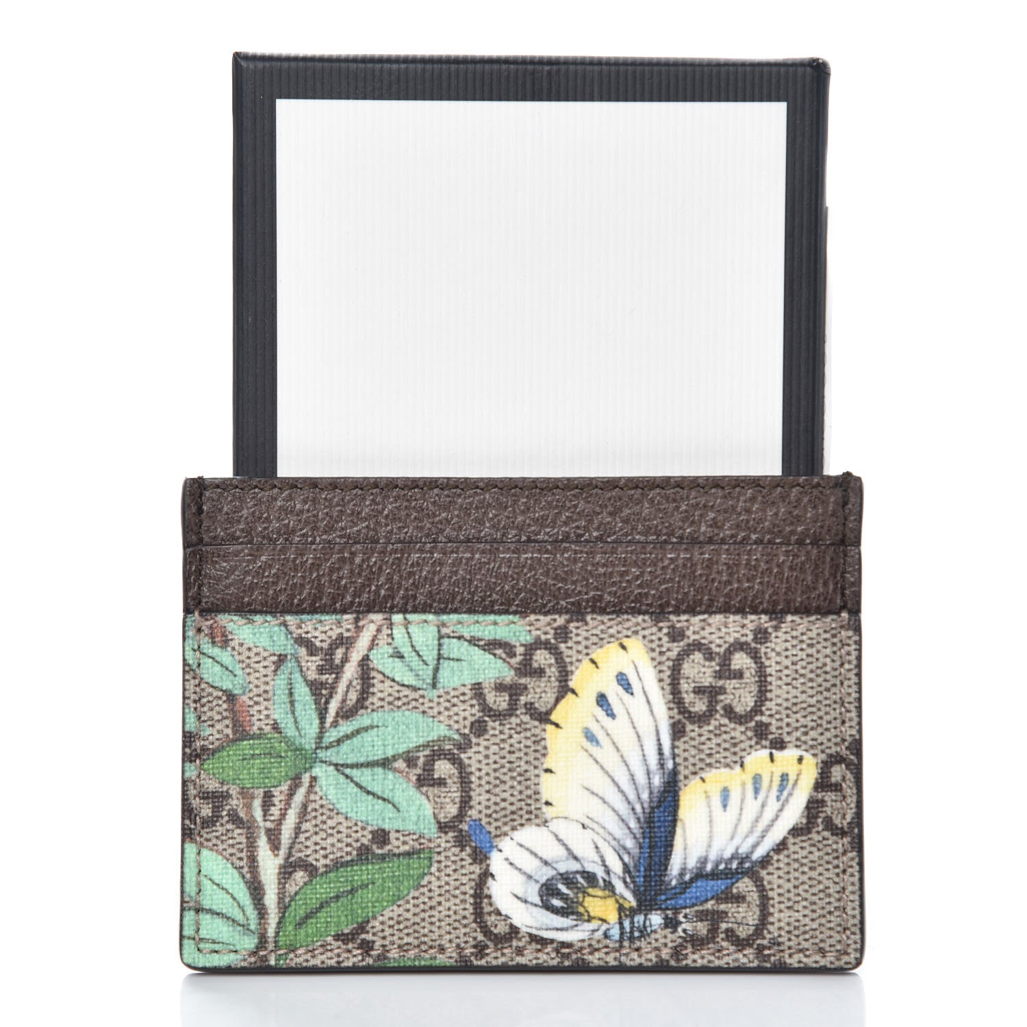 Gucci GG Supreme Monogram Tian Card Holder Beige Multicolor New Acero 8 of 8