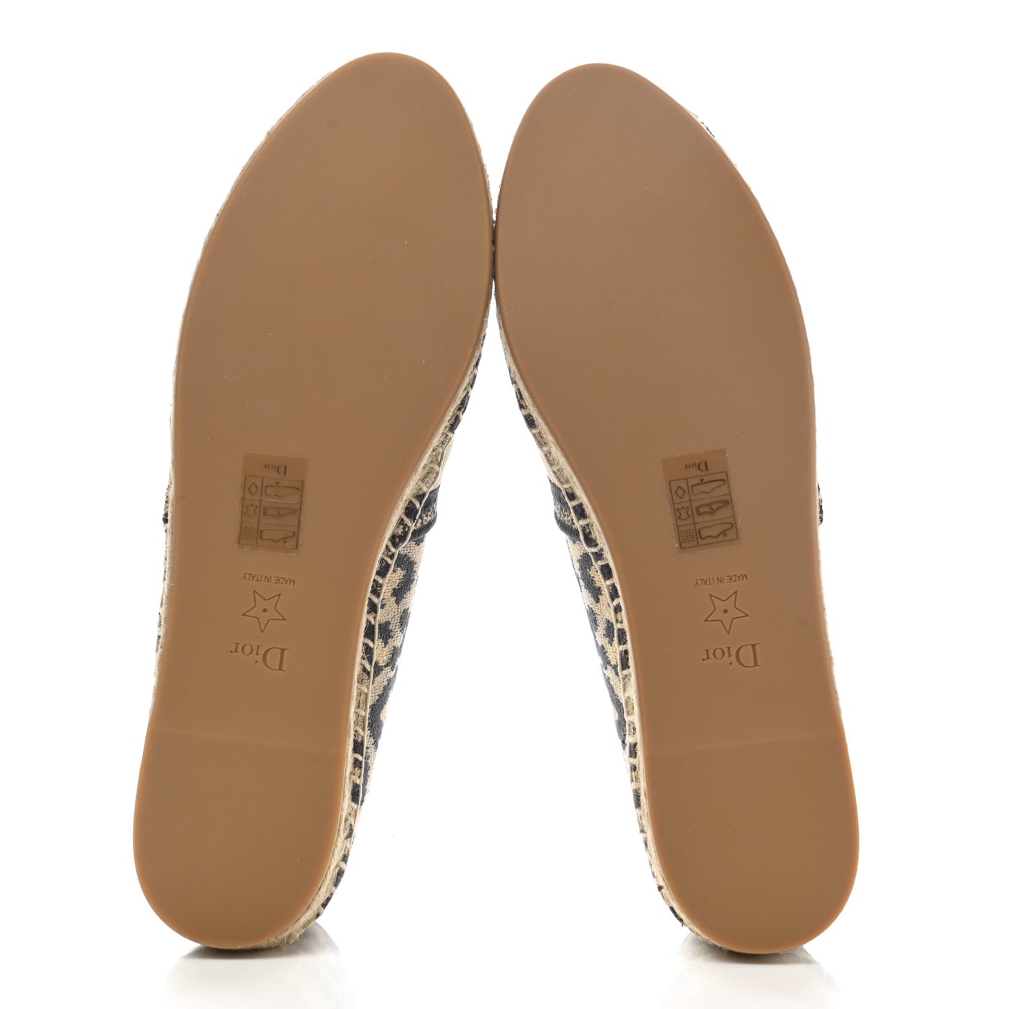 Cotton Embroidered Leopard Print Granville Espadrille 41 Natural